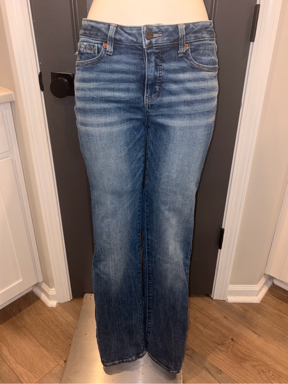 Buckle Black Straight Leg Womens Jeans-stretch- 27x32